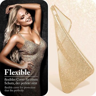 Samsung S24 Ultra - Glitter Back Cover - Goud