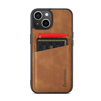 iPhone 14 Plus - Back Cover met Kaarthouder - Sienna Brown