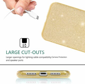 Samsung S24 Plus - Glitter Back Cover - Goud
