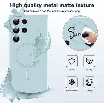 Samsung S24 Ultra - Licht Blauw Blauw - MagSafe Matte TPU