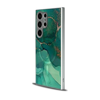 Samsung S24 Ultra Blauw - MagSafe TPU Marmer