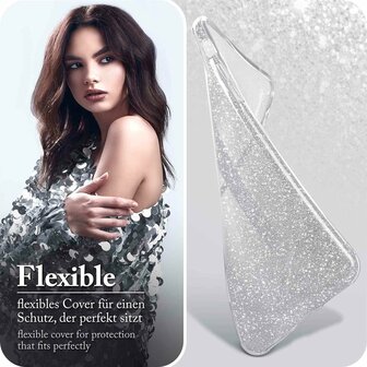 Samsung S24 Ultra - Glitter Back Cover - Zilver
