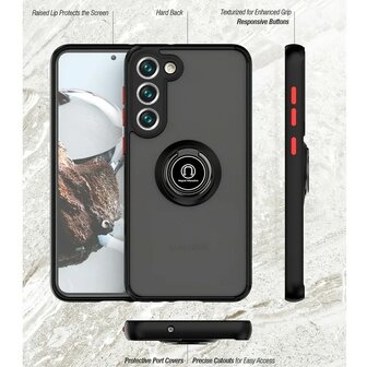 Samsung S24 Zwart - Matte Armor met Kickstand Ring