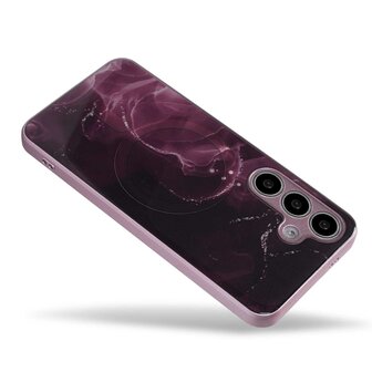 Samsung S24 Rood - MagSafe TPU Marmer