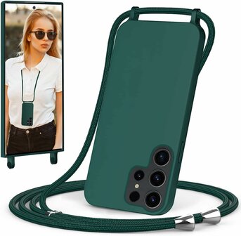 Samsung S24 Ultra - Groen - TPU Back Cover met Koord