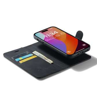 iPhone 15 Plus Charcoal Gray - 2 in 1 MagSafe Book Case