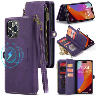 iPhone 15 Plus Deep Purple - MagSafe Book Case met Rits