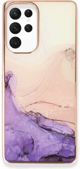 Samsung S23 Ultra - Marmer Back Cover - Paars