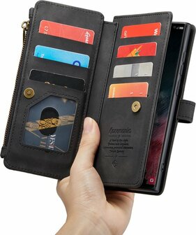 Samsung S23 Ultra Charcoal Gray - Book Case met Rits