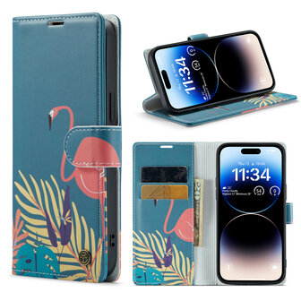 iPhone 14 Pro met Tropica Print - Book Case