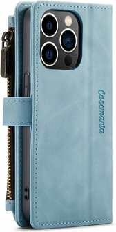 iPhone 14 Pro Aqua Blue - Book Case met Rits