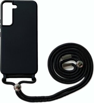 Samsung S22 Zwart - TPU Back Cover met Koord