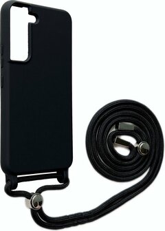 Samsung S22 Zwart - TPU Back Cover met Koord