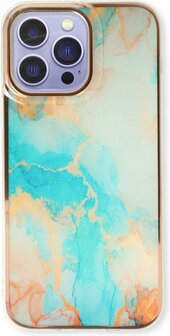 iPhone 14 Pro - Marmer Back Cover - Aqua