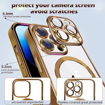 iPhone 13 Pro Goud - TPU Back Cover Geschikt voor Magsafe
