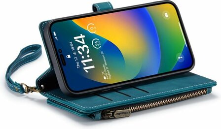 iPhone 14 Pro Emerald Green - Book Case met Rits