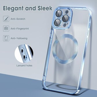 iPhone 14 Pro Blauw - TPU Back Cover Geschikt voor Magsafe