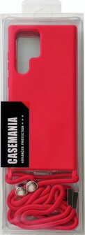 Samsung S22 Ultra Rood - TPU Back Cover met Koord