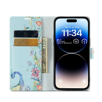 iPhone 14 Pro met Pauw Print - Book Case