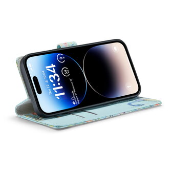 iPhone 14 Pro met Pauw Print - Book Case