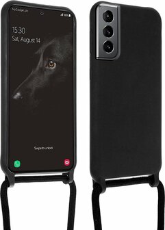 Samsung S21 FE Zwart - TPU Back Cover met Koord