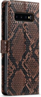 Samsung S10 Bruin - Slangen Book Case