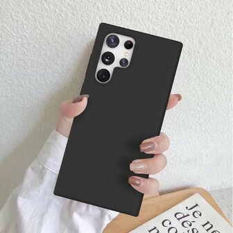 Samsung S23 Ultra - Siliconen Back Cover - Zwart