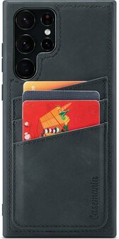 Samsung S22 Ultra - Back Cover met Kaarthouder - Charcoal Gray