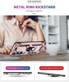 Samsung S23 Rosegoud - Armor met Kickstand Ring