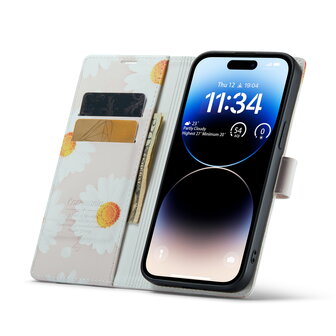 iPhone 14 Pro met Daisy Print - Book Case