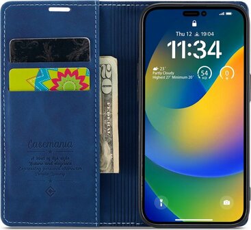 iPhone 14 Pro Navy Blue - Book Case