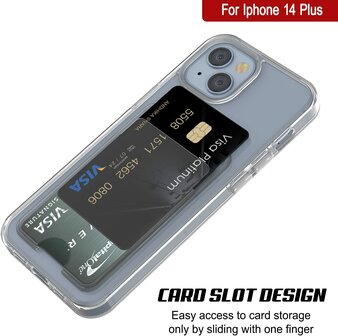 iPhone 14 Plus - Back Cover met Kaarthouder - Transparant
