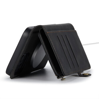 iPhone 15 Plus Charcoal Gray- MagSafe Book Case met Rits