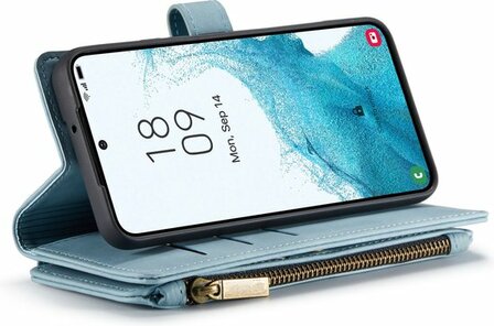 Samsung S22 Plus Aqua Blue - Book Case met Rits