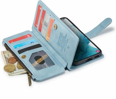Samsung S22 Plus Aqua Blue - Book Case met Rits