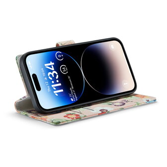 iPhone 14 Pro met Bloemen Print - Book Case