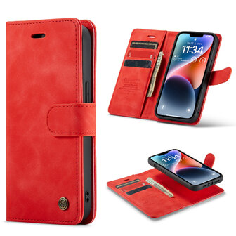iPhone 15 Plus Crimson Red - 2 in 1 Book Case