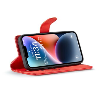 iPhone 15 Plus Crimson Red - 2 in 1 Book Case