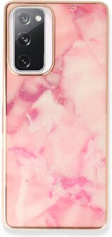 Samsung S20 FE - Marmer Back Cover - Roze