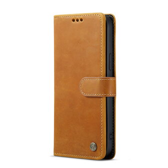 iPhone 14 Plus Bruin - Lederen Book Case