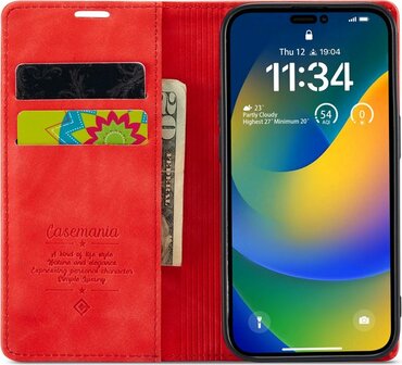 iPhone 14 Pro Crimson Red - Book Case