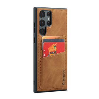 Samsung S24 Ultra - Back Cover met Kaarthouder - Sienna Brown