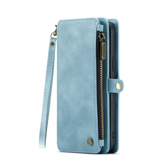 iPhone 15 Plus Aqua Blue - MagSafe Book Case met Rits