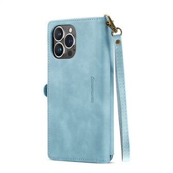 iPhone 15 Plus Aqua Blue - MagSafe Book Case met Rits