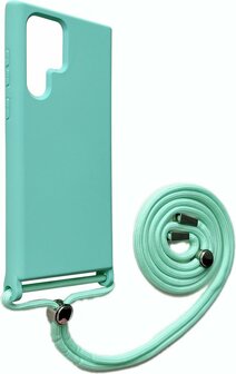 Samsung S22 Ultra Turquoise - TPU Back Cover met Koord