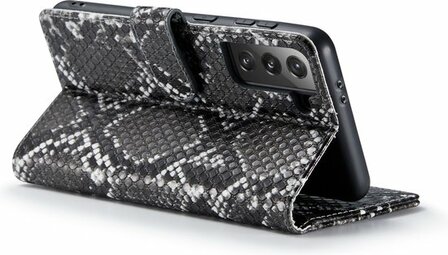 Samsung S21 Zwart - Slangen Book Case