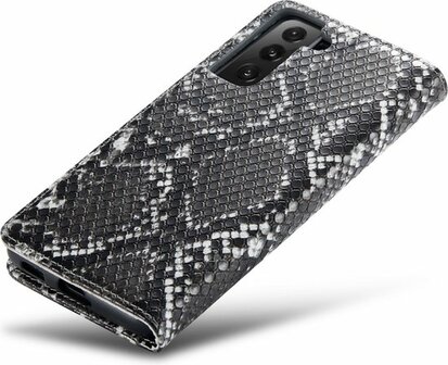 Samsung S21 Zwart - Slangen Book Case
