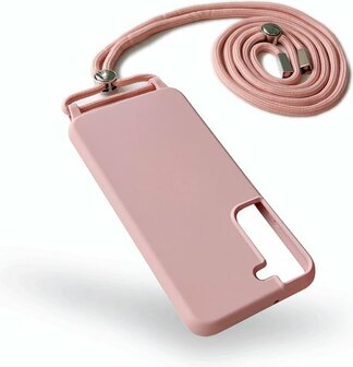 Samsung S22 Roze - TPU Back Cover met Koord