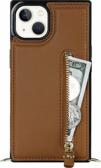 iPhone 14 Bruin - Back Cover met Koord