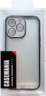 iPhone 13 Pro Max - Glitter Cam Back Cover - Zwart
